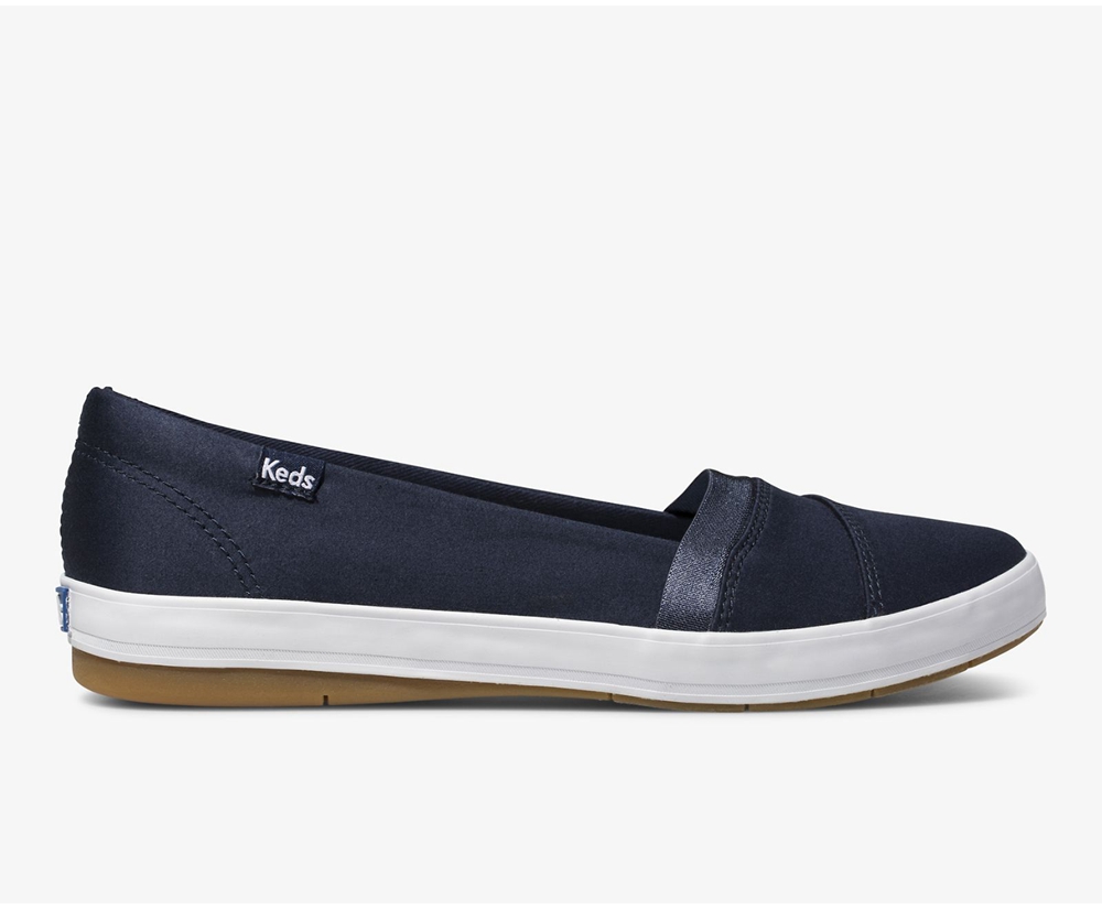 Womens Keds Slip Ons - Carmel - Navy - 7641-KEYGC